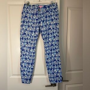 Lilly Pulitzer Blue and White Swirl Kelly Pants